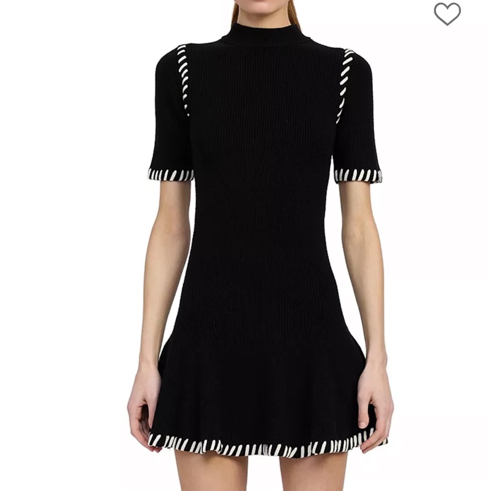 En Saison Black Dress with White Trim